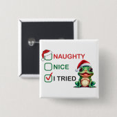Naughty of Nice Vierkante Button 5,1 Cm (Voorkant /achterkant)