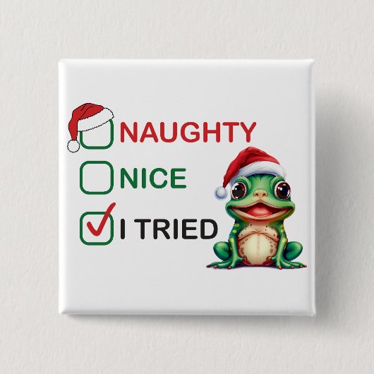 Naughty of Nice Vierkante Button 5,1 Cm (Voorkant)