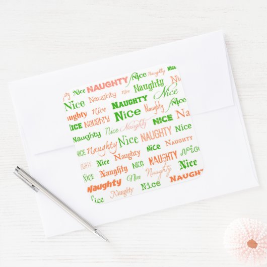 Naughty of Nice Vierkante Sticker (Envelop)