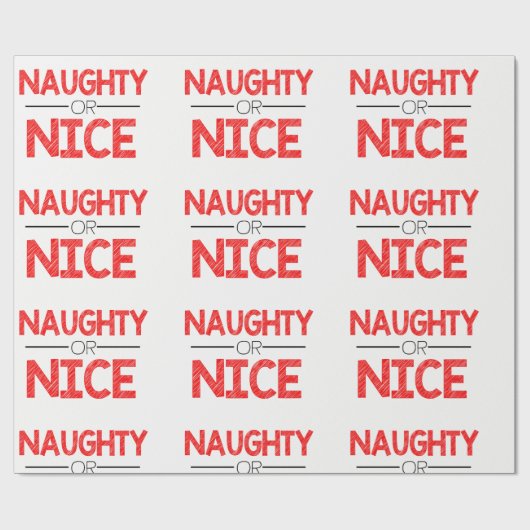 Naughty- of prettig kerstpapier cadeaupapier (Vlak)