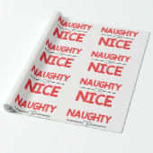Naughty- of prettig kerstpapier cadeaupapier (Uitgerold)