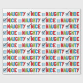 Naughty- of prettig kerstpapier cadeaupapier (Vlak)