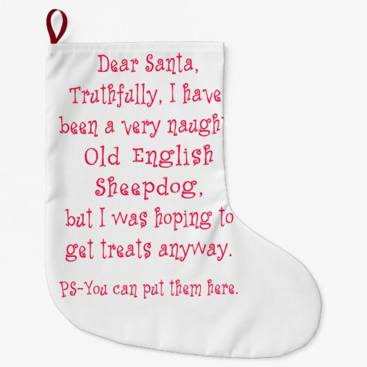 Naughty Old English? Sheepdog Grote Kerstsok (Voorkant)