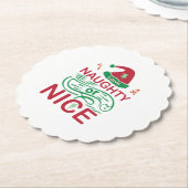 Naughty or Nice Christmas Frogs with Santa Design Kartonnen Onderzetters (Gekanteld)