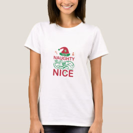  Naughty or Nice Christmas Frogs with Santa Design T-shirt