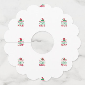  Naughty or Nice Christmas Frogs with Santa Design Wijnglaslabel