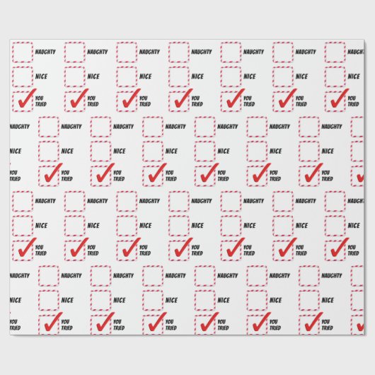 Naughty or Nice Christmas Humor Cadeaupapier (Vlak)