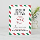Naughty or Nice Corporate Holiday Card Feestdagenkaart (Staand voorkant)