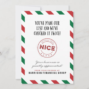 Naughty or Nice Corporate Holiday Card Feestdagenkaart