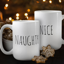 ‘NAUGHTY or NICE’ Customizable Word Chic Modern  Koffiemok