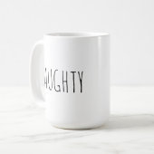 ‘NAUGHTY or NICE’ Customizable Word Chic Modern  Koffiemok (Voorkant links)