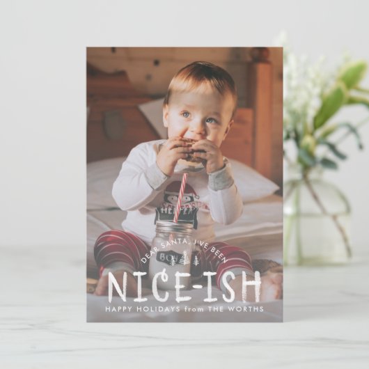 Naughty or Nice Funny Christmas Kaart Kinder (Staand voorkant)