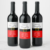 Naughty or Nice? Funny Christmas Santa suit Wijn Etiket (Flessen)