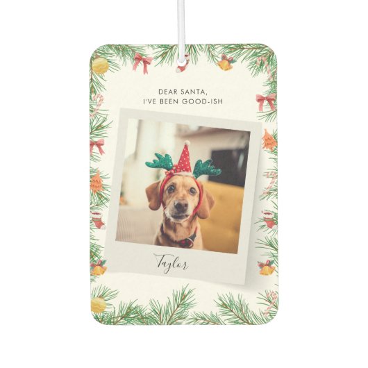 Naughty or Nice Funny Pet Dog Custom Christmas Luchtverfrisser (Voorkant)