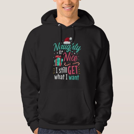Naughty Or Nice List Christmas Stocking Stuffer Hoodie (Voorkant)