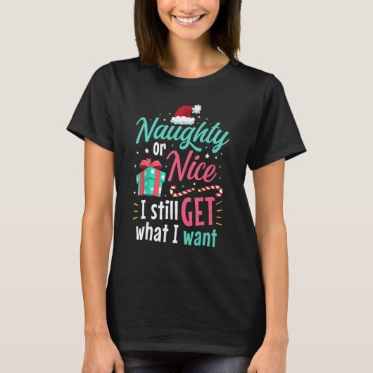 Naughty Or Nice List Christmas Stocking Stuffer T-shirt (Voorkant)