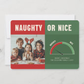 Naughty or Nice List Funny Kids Photo Christmas Feestdagenkaart (Voorkant)