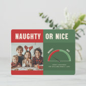 Naughty or Nice List Funny Kids Photo Christmas Feestdagenkaart (Staand voorkant)