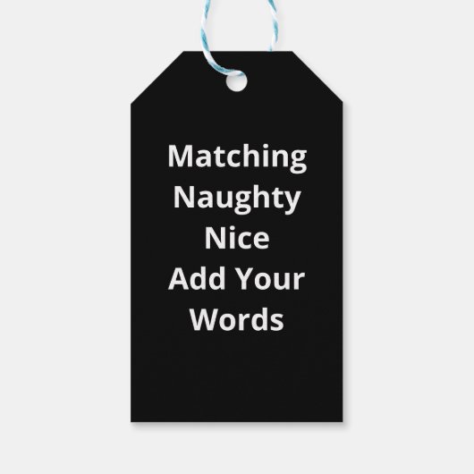 Naughty Or Nice Matching Christmas Funny Design Cadeaulabel (Achterkant)