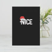 Naughty Or Nice Matching Christmas Funny Design Feestdagenkaart (Staand voorkant)
