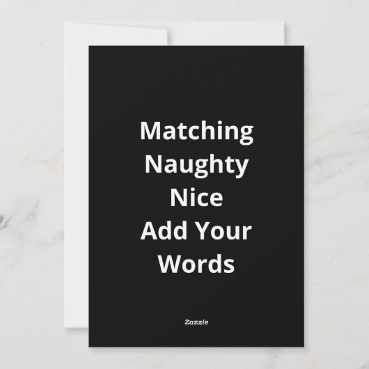 Naughty Or Nice Matching Christmas Funny Design Feestdagenkaart (Achterkant)