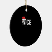 Naughty Or Nice Matching Christmas Funny Design Keramisch Ornament (Rechts)
