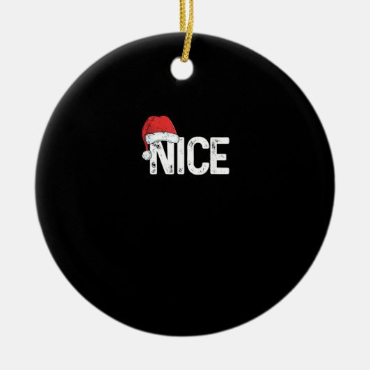 Naughty Or Nice Matching Christmas Funny Design Keramisch Ornament (Voorkant)