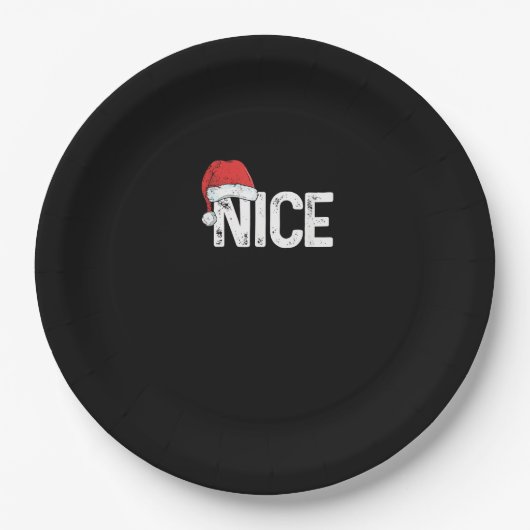 Naughty Or Nice Matching Christmas Funny Design  Papieren Bordje (Voorkant)