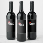 Naughty Or Nice Matching Christmas Funny Design Wijn Etiket (Flessen)