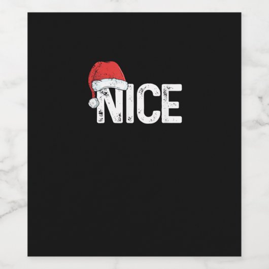 Naughty Or Nice Matching Christmas Funny Design  Wijn Etiket (Enkel label)