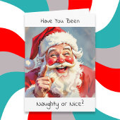 Naughty or Nice | Santa Humor Christmas Feestdagen Kaart