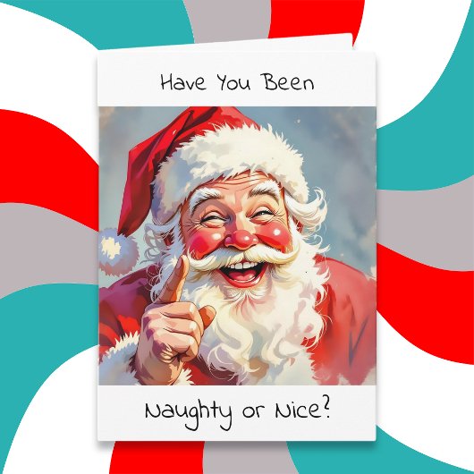 Naughty or Nice | Santa Humor Christmas Feestdagen Kaart