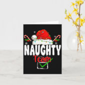 Naughty Or Nice Team Matching Christmas Pajama Men Kaart (Gele Bloem)