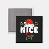 Naughty Or Nice Team Matching Christmas Pajama Men Magneet (Voorkant / Achterkant)