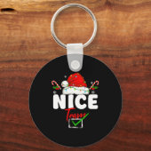 Naughty Or Nice Team Matching Christmas Pajama Men Sleutelhanger (Voorkant)