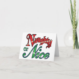 NAUGHTY OR NICE-U KNOW WHICH "I" PREFER=CHRISTMAS FEESTDAGEN KAART