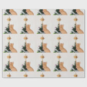 Naughty Oranje kerstmis Cadeaupapier (Vlak)