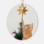 Naughty oranje kerstmis keramisch ornament (Links)