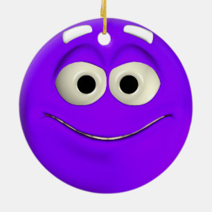 Naughty Paarse Emoticon Keramisch Ornament