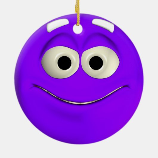 Naughty Paarse Emoticon Keramisch Ornament (Achterkant)