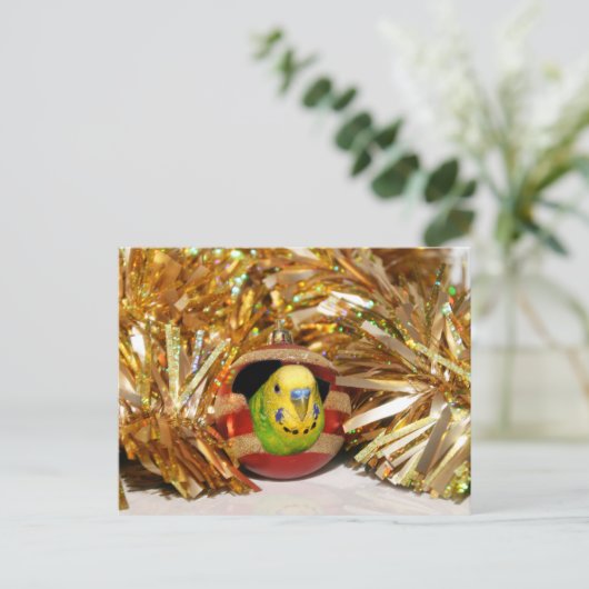 Naughty paraket Kerstmis Feestdagenkaart (Staand voorkant)