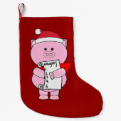 Naughty Piggy Kerstmis Stocking Kleine Kerstsok (Voorkant)