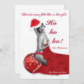 Naughty Pinup Joke Grappig Rude FLAT Kerst Kaart (Voorkant / Achterkant)
