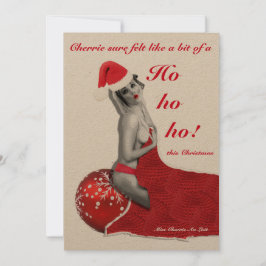 Naughty Pinup Joke Grappig Rude FLAT Kerst Kaart