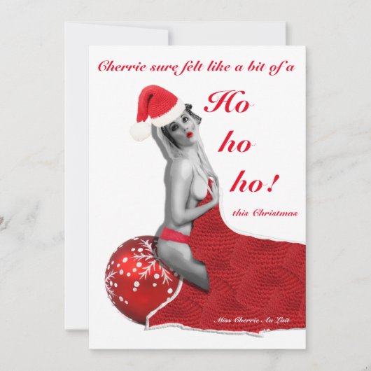 Naughty Pinup Joke Grappig Rude FLAT Kerst Kaart (Voorkant)