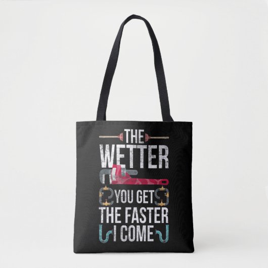 Naughty Plumber Husband and Father Plumbing Quote Tote Bag (Voorkant)