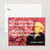 Naughty Presidential Valentine: Jackson's Cane Feestdagenkaart (Voorkant / Achterkant)