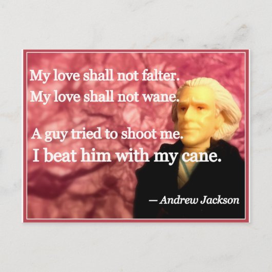 Naughty Presidential Valentine: Jackson's Cane Feestdagenkaart (Voorkant)