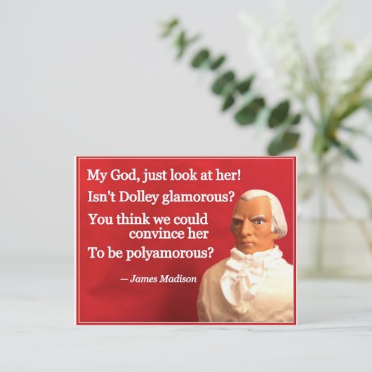 Naughty Presidential Valentine: James and Dolley Feestdagenkaart (Staand voorkant)