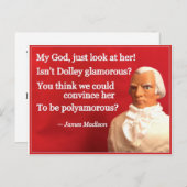 Naughty Presidential Valentine: James and Dolley Feestdagenkaart (Voorkant / Achterkant)